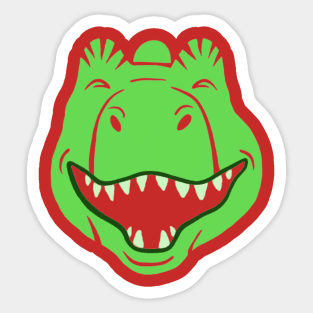 Green monster laughing Sticker